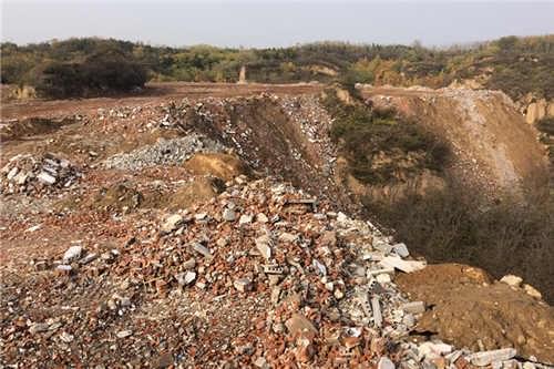 郑州一生态园百亩山沟被垃圾填平 林木遭掩埋