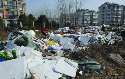 南京河边冒出“垃圾山” 居民天天被动“吃灰”